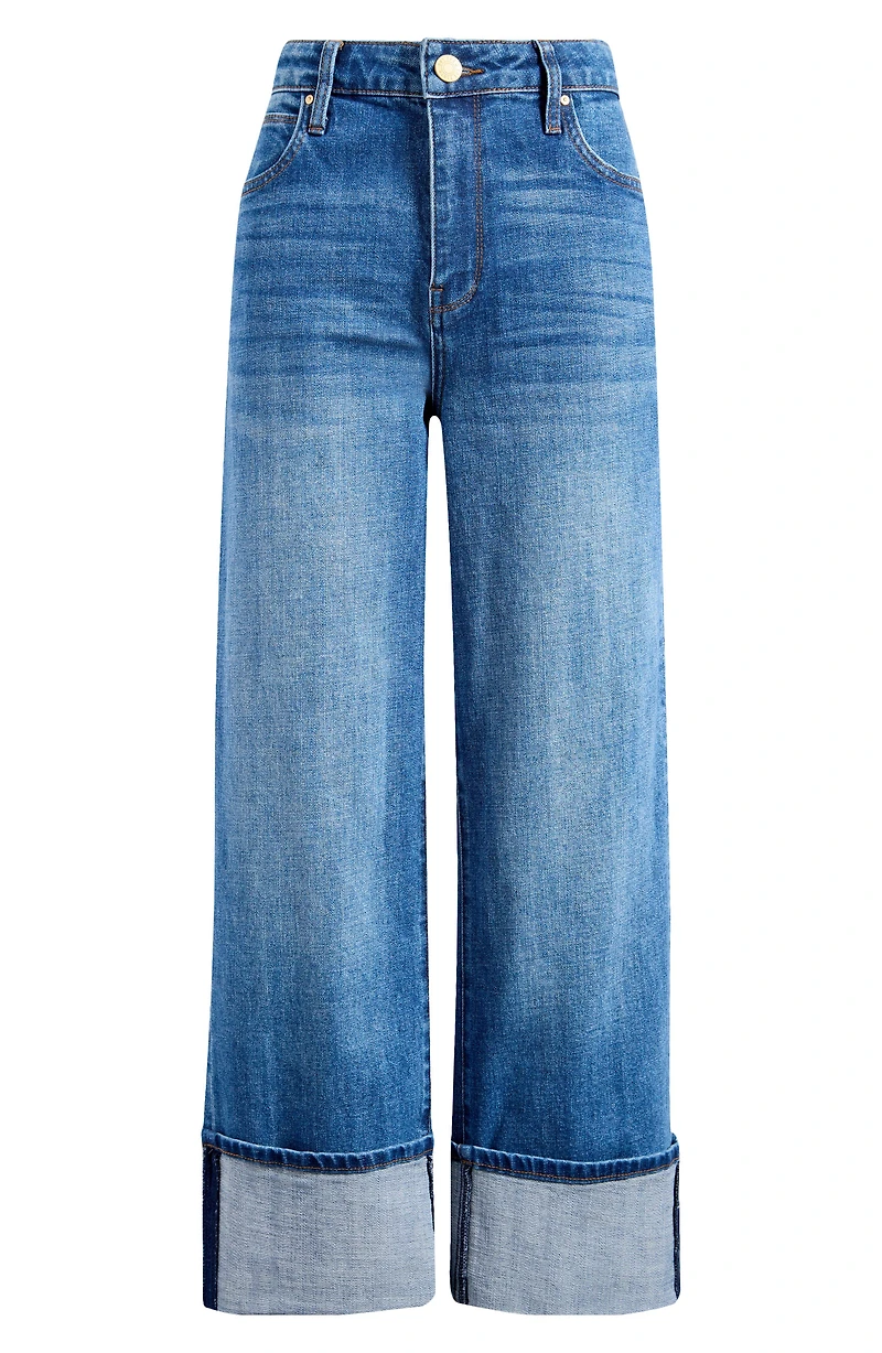 Sienna Cuffed High Waist Wide Leg Jeans