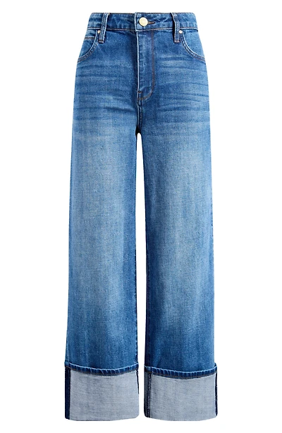 Sienna Cuffed High Waist Wide Leg Jeans