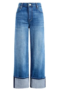 Sienna Cuffed High Waist Wide Leg Jeans