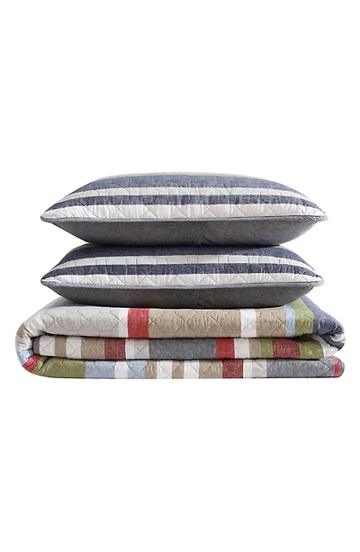 Salmon Ladder Cotton Quilt 3-Piece Set