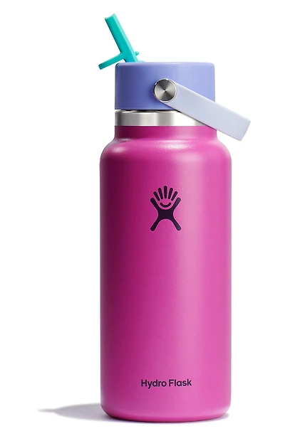 32-Ounce Wide Mouth Flex Straw Cap Water Bottle