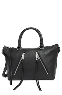Moto Zip Leather Satchel