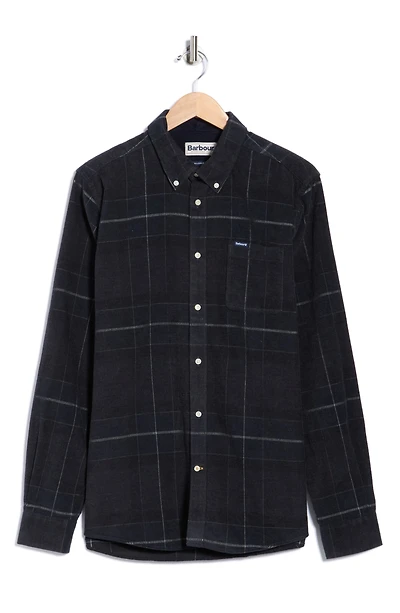 Blair Tailored Fit Plaid Corduroy Button-Down Shirt