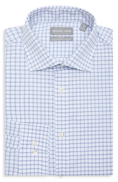 Grid Print Slim Fit Performance Dress Shirt