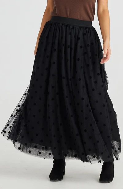 Carrie Velvet Dot Tulle Maxi Skirt