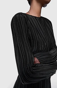 Iris Pleated Long Sleeve Minidress