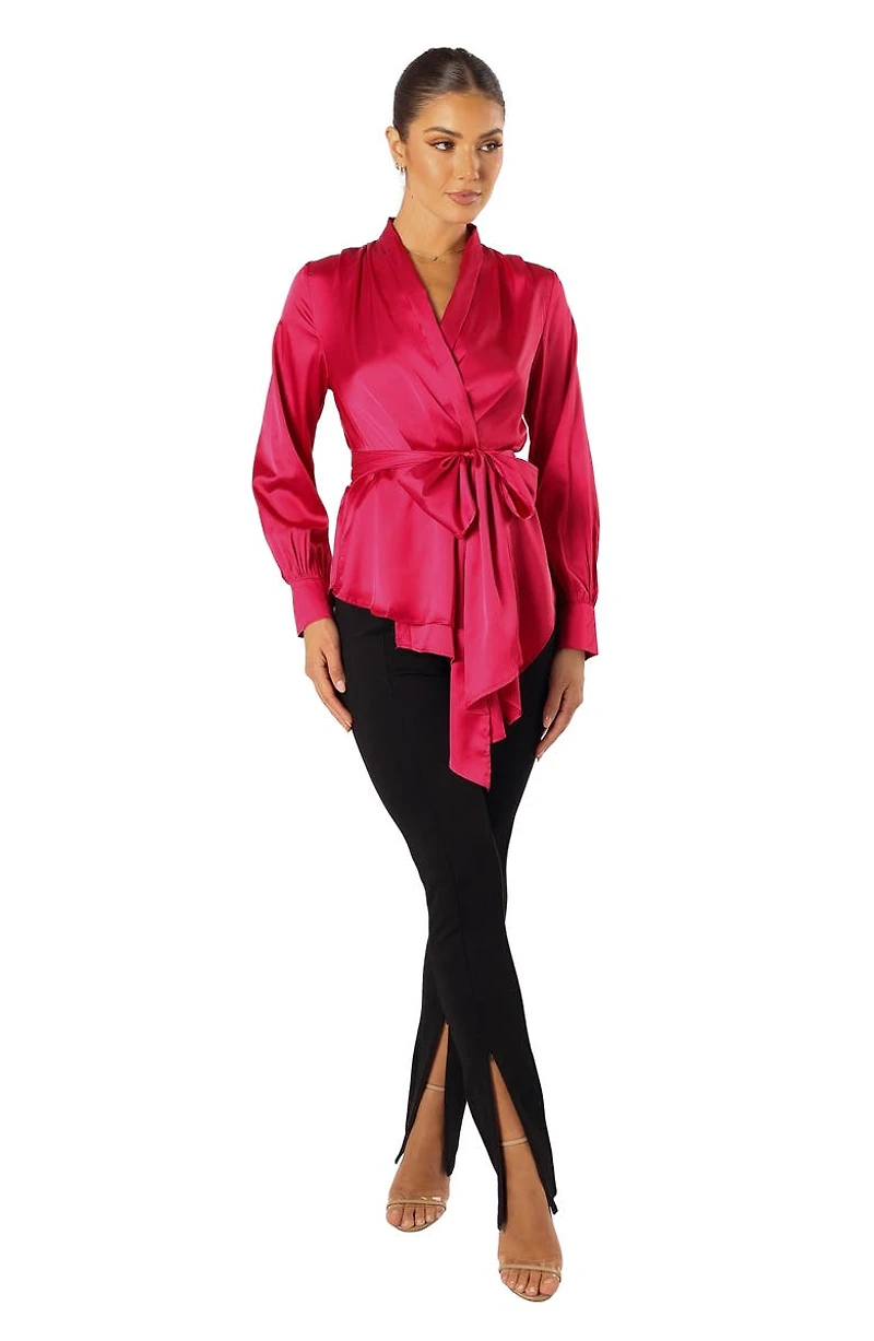 Aydin Satin Wrap Top