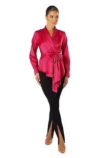Aydin Satin Wrap Top