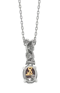 Sterling Silver Purple & White Cubic Zirconia Cluster Pendant Necklace