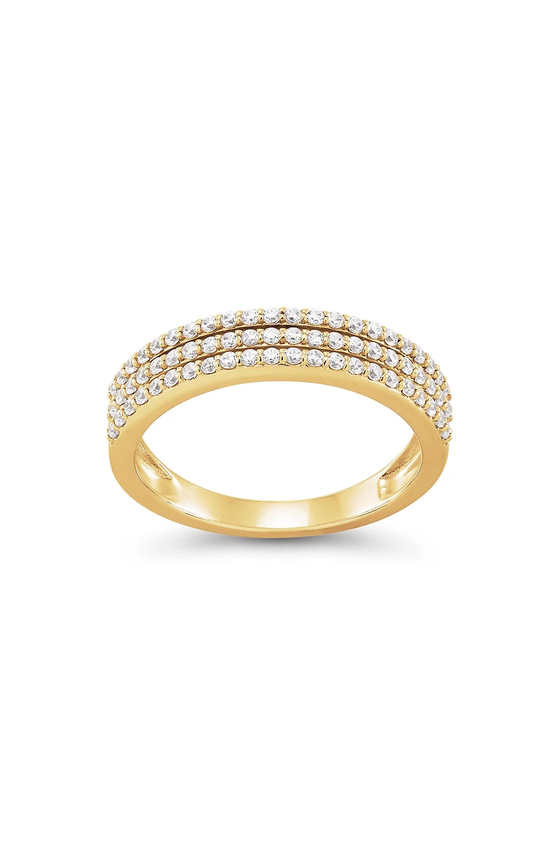 Triple Row Diamond Band Ring - 0.33ct.