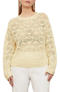 Lace Patchwork Cotton Pullover