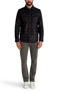 Plaid Ponte Snap-Up Shirt
