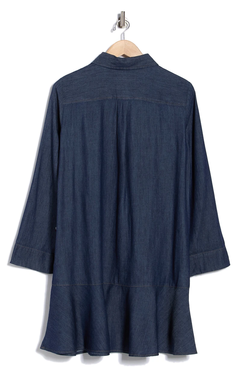 Roll Sleeve Chambray Dress