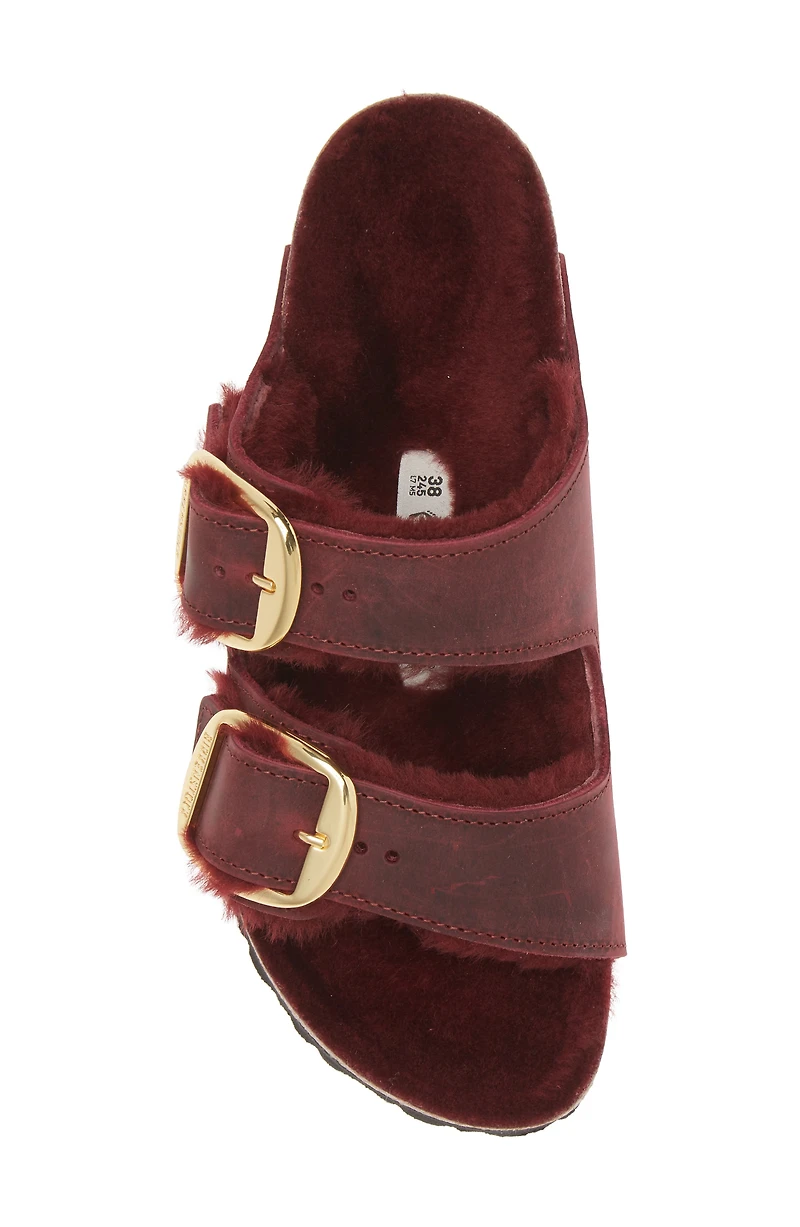 Arizona Big Buckle Genuine Shearling Lined Sandal