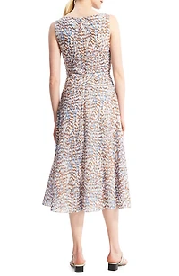 Print Cutout Midi Dress