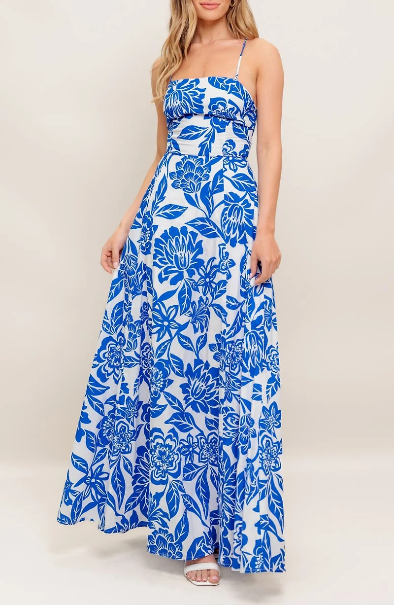 Floral Fit & Flare Maxi Dress