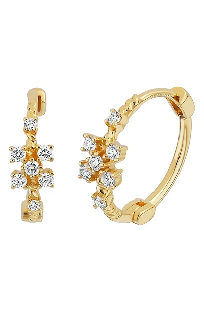 Liora 18K Yellow Gold Diamond Hoop Earrings