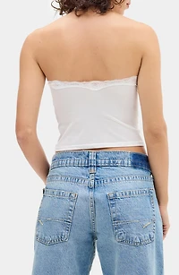 Je T'aime Lace Trim Halter Top