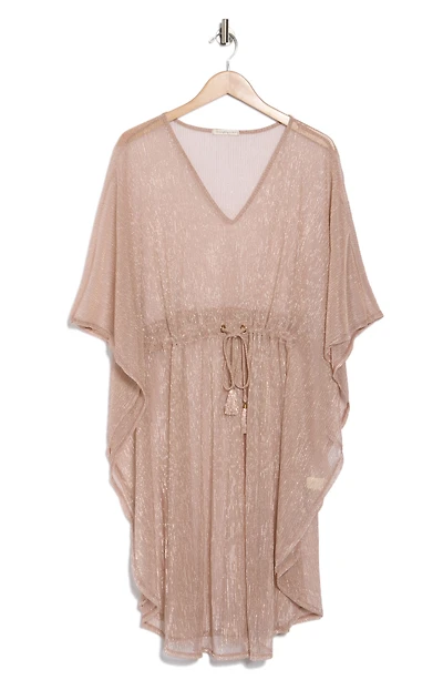 Metallic Drawstring Waist Poncho