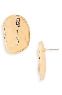 Molten Button Stud Earrings