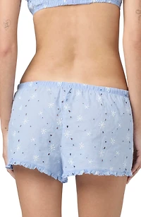 Eyelet Tie Waist Organic Cotton Shorts