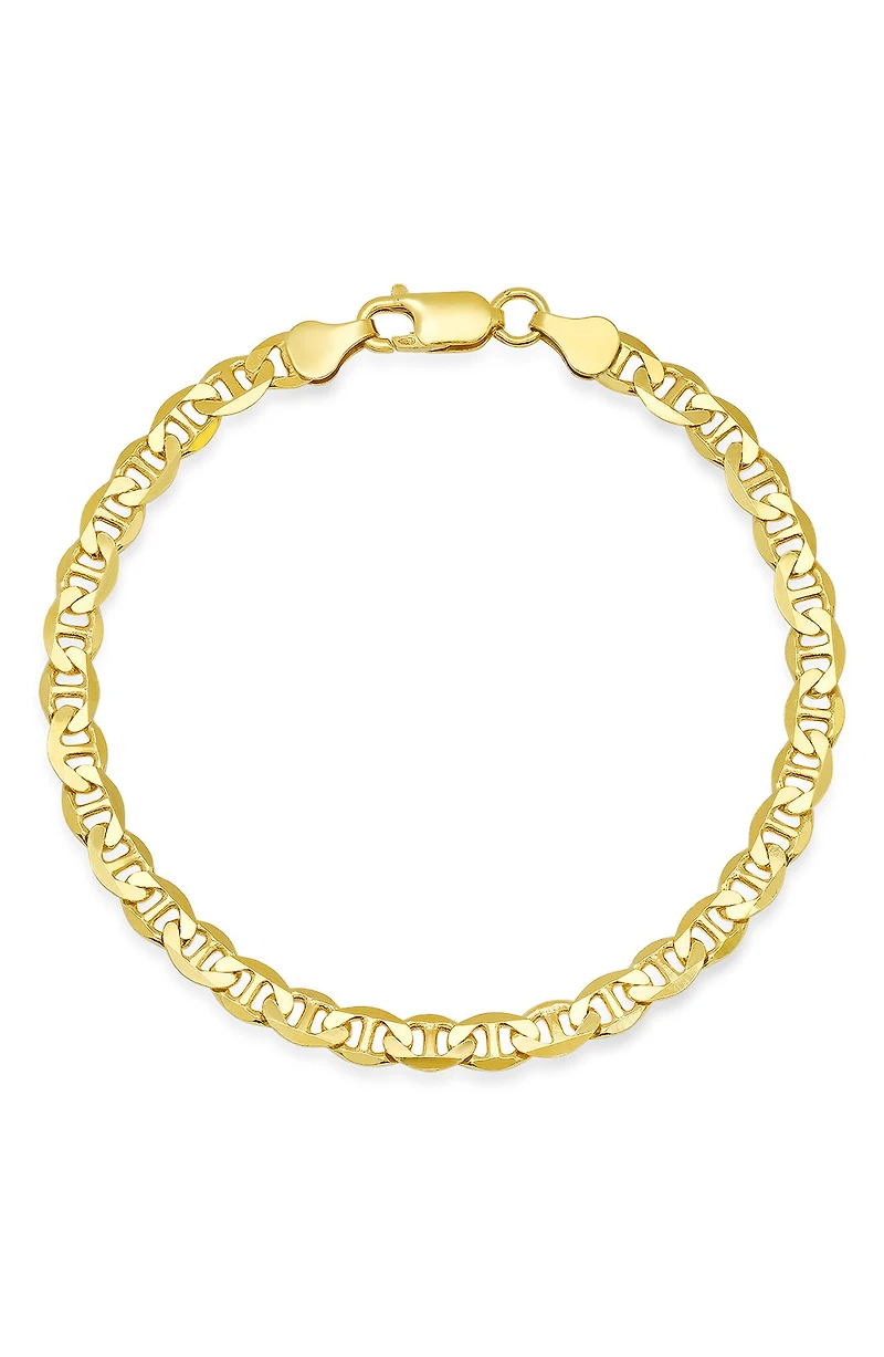 Men's Sterling Silver Italian Mariner Chain Bracelet