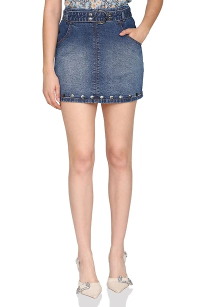 Belted Stud Miniskirt