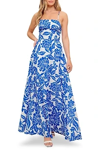 Floral Fit & Flare Maxi Dress