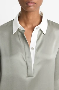 Silk Satin Rugby Shirt
