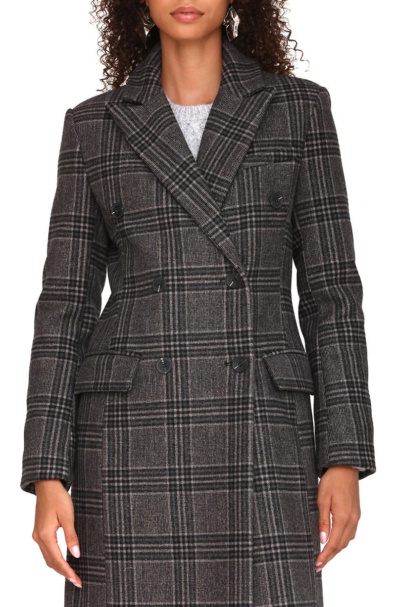 Plaid Double Breasted Coat