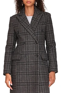 Plaid Double Breasted Coat