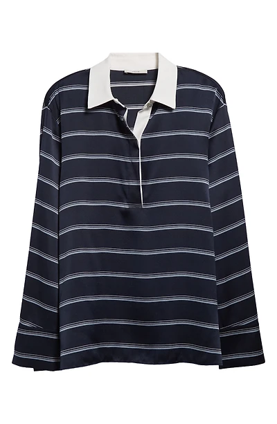 Stripe Silk Rugby Shirt