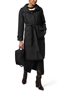 Water Resistant Tie Belt Packable Raincoat