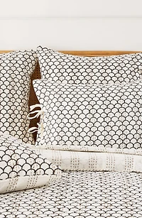 Scalloped Handstitched Kantha Set of 2 Cotton Shams