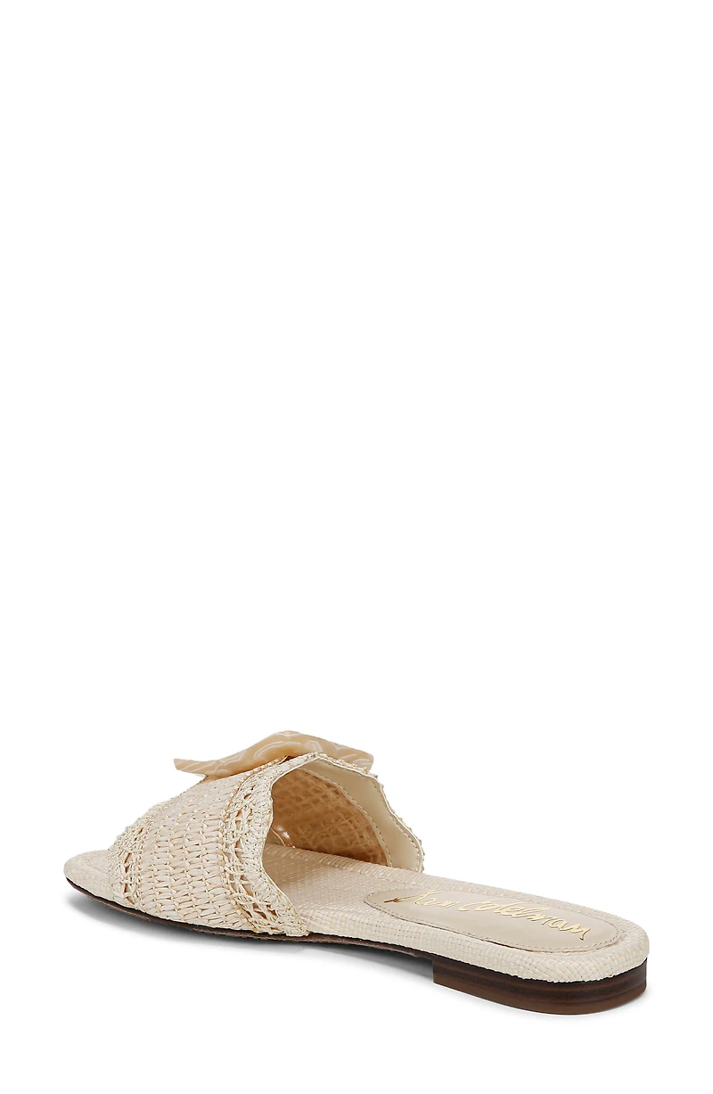 Bambi Raffia Buckle Slide Sandal