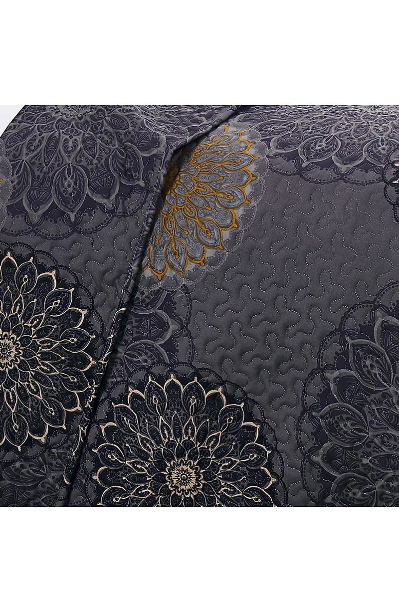 Midnight Floral Oversized Quilt Cover Set - Blue King/California King