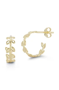 Leaf Hoop Earrings
