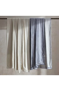 Fine Weave Linen & Cotton Blend Throw Blanket