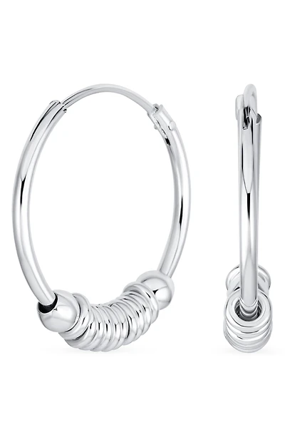 Bali Boho Ring Huggie Hoop Earrings