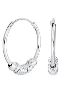 Bali Boho Ring Huggie Hoop Earrings