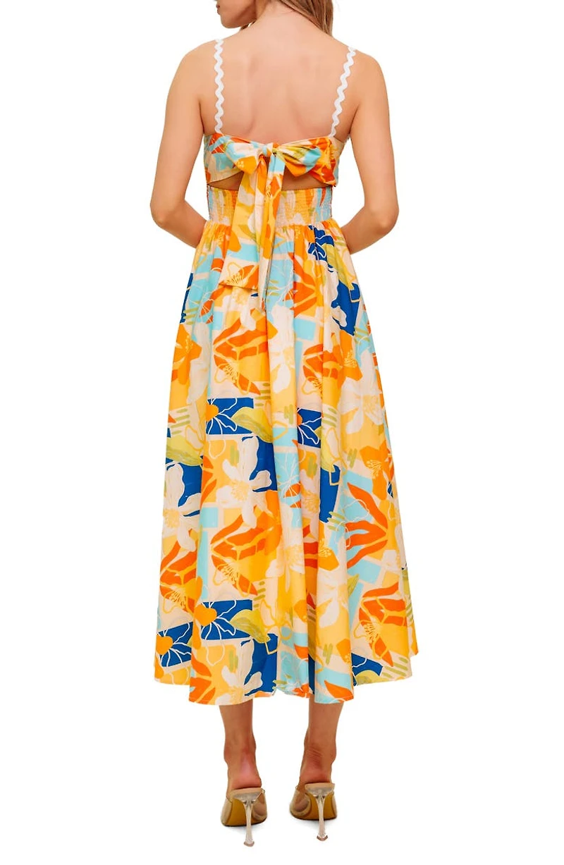 Floral V-Neck Midi Dress