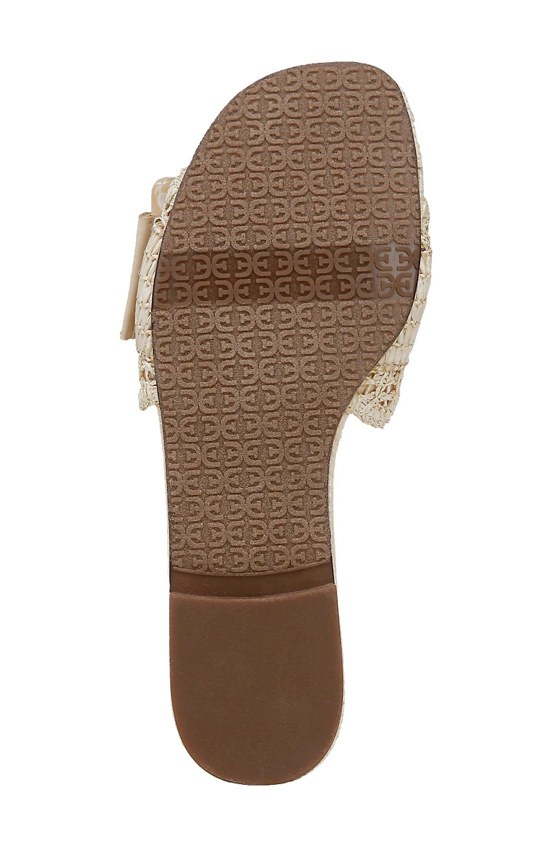 Bambi Raffia Buckle Slide Sandal