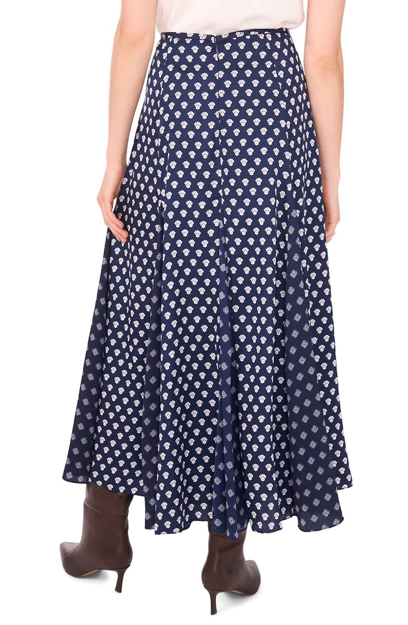 Foulard Print Godet Maxi Skirt