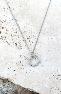 Cubic Zirconia Nail Pendant Necklace