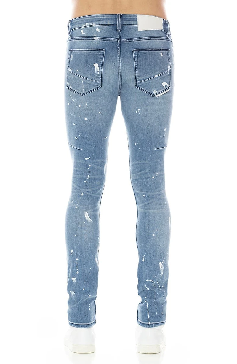 Strat Bleach Splatter Ripped Super Skinny Jeans