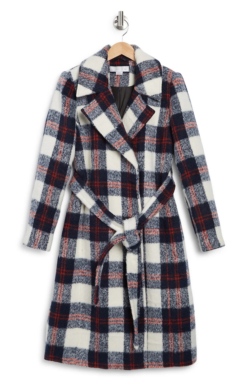Katja Vegan Wool Plaid Coat