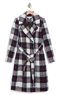 Katja Vegan Wool Plaid Coat
