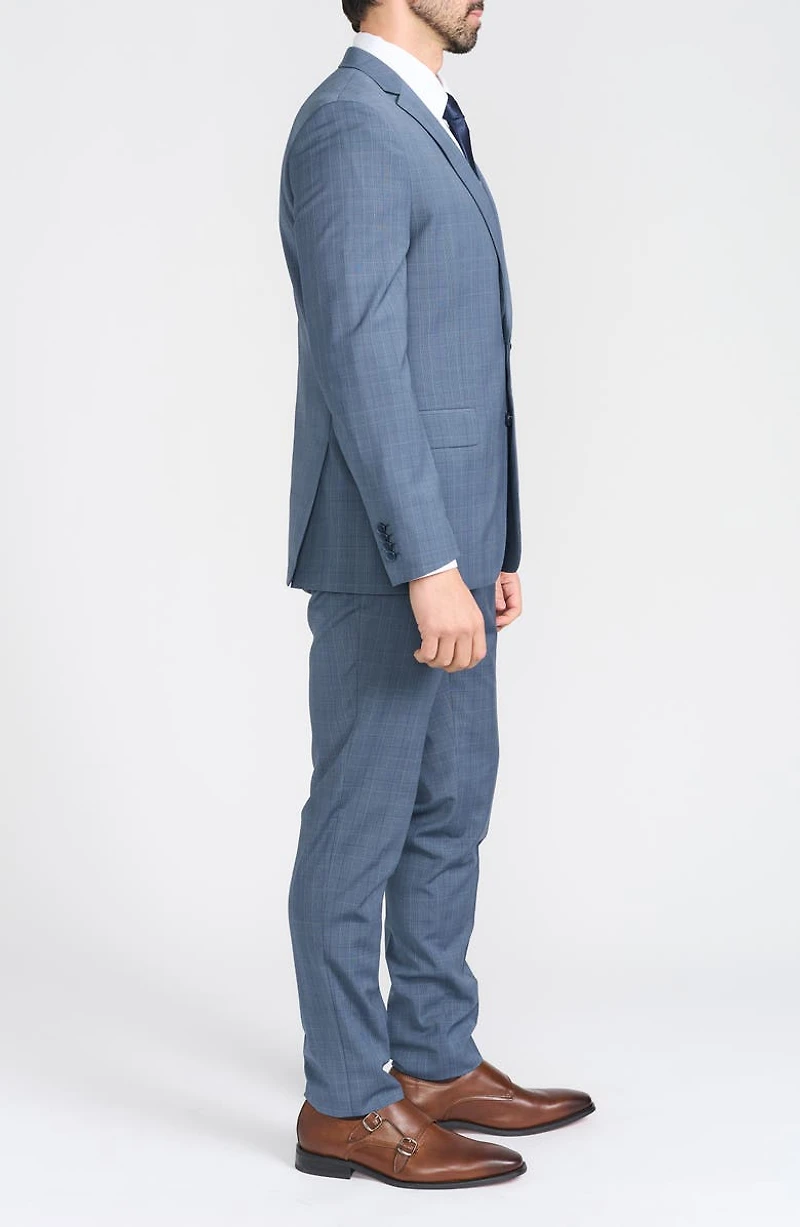 Blue Glen Plaid Wool Blend Suit