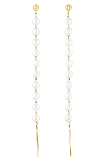 14K Gold 3.5mm Freshwater Pearl Drop Earrings