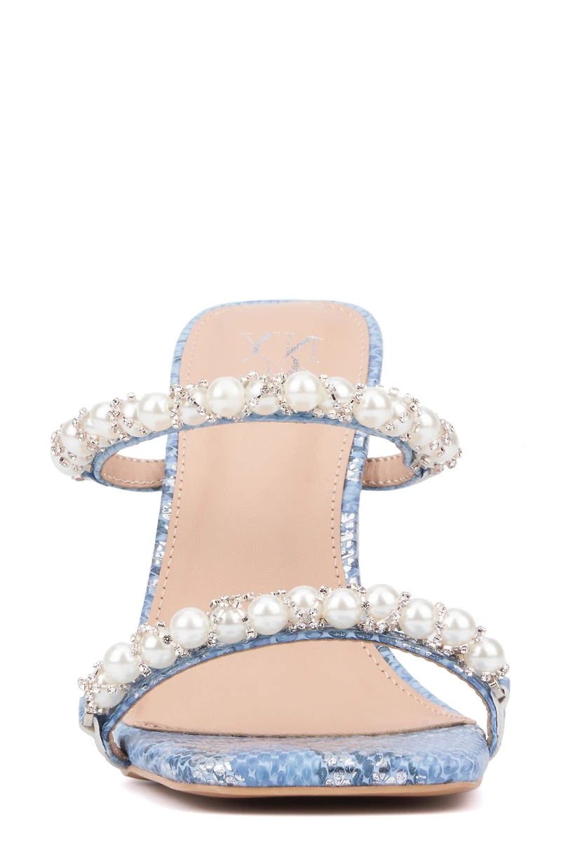 Calissa Imitation Pearl & Rhinestone Embellished Sandal